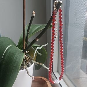 Elegant Red Beaded Necklace